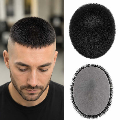 Viral Video Same Style Men’s Wig with Realistic Scalp, Natural-Looking Hairpiece for