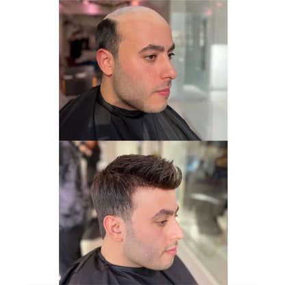 Single-knotted Mirage  Toupee for Men  0.06-0.08mm Full Super Thin Skin Base  Thicker Hair and More Durable