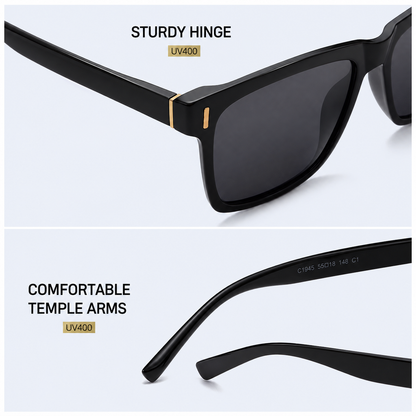Men's TR90 Polarized Sunglasses – Lightweight Square Frame UV Protection Sunglasses for Driving, Fishing & Outdoor Sports