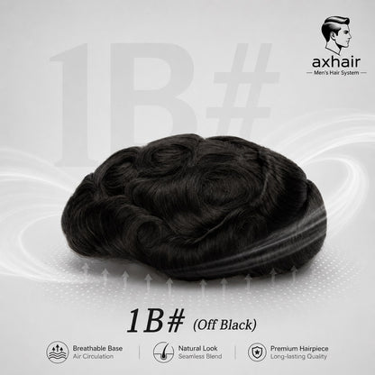 Ultra Thin0.02-0.03mm V Loop  Mens Hair System Ultra Thin Skin Full V-loop, Natural, Transparent, Soft