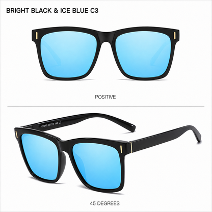 Men's TR90 Polarized Sunglasses – Lightweight Square Frame UV Protection Sunglasses for Driving, Fishing & Outdoor Sports