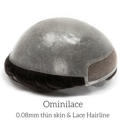 Ominilace men's lace front hair system with thin skin back and lace hairline