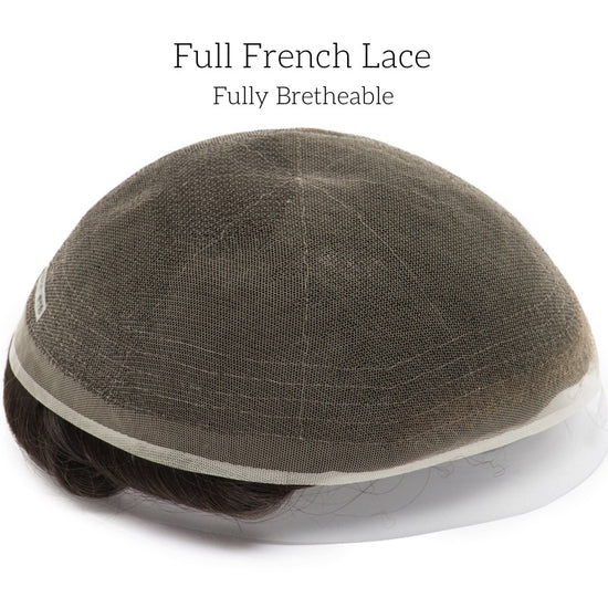 Full French Lace: Men's Lace Toupee  Full French Lace Base  Suitable for Humid Climate