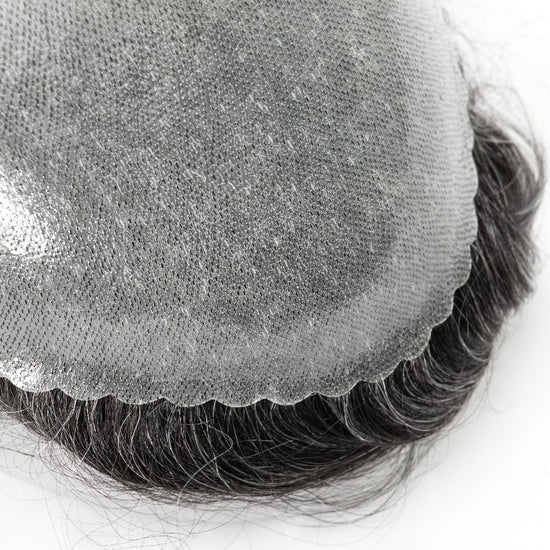 0.10-0.12mm Double Knots Full Skin Base  Men's Hair Unit  Men's Hairstyle for Thin Hair