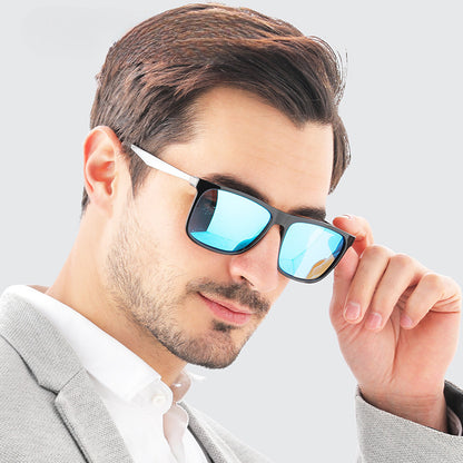 Men's TR90 Polarized Sunglasses – Lightweight Square Frame UV Protection Sunglasses for Driving, Fishing & Outdoor Sports