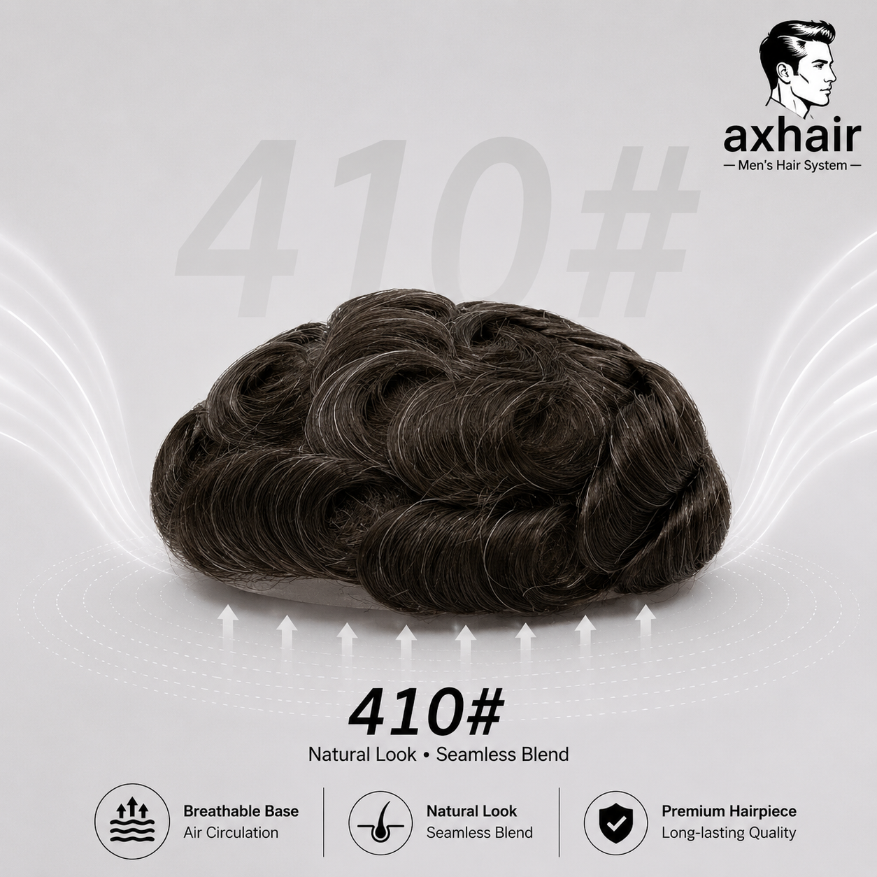 Full French Lace Men's Lace Toupee Full French Lace Base Suitable for Humid Climate