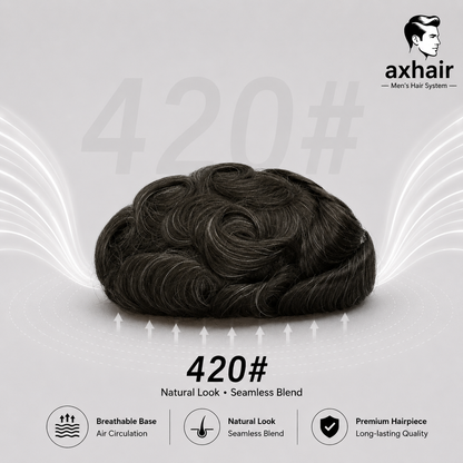 Full French Lace Men's Lace Toupee Full French Lace Base Suitable for Humid Climate