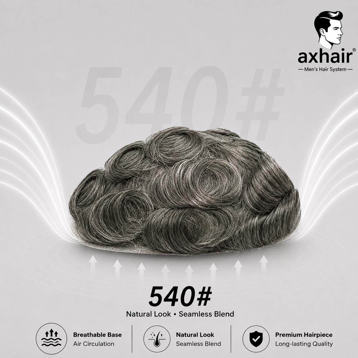 Full French Lace Men's Lace Toupee Full French Lace Base Suitable for Humid Climate