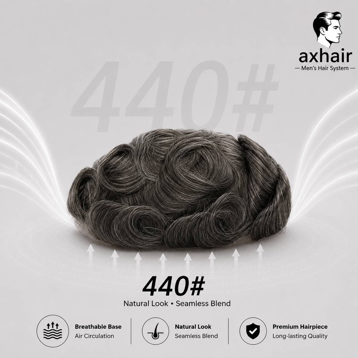 Full French Lace Men's Lace Toupee Full French Lace Base Suitable for Humid Climate