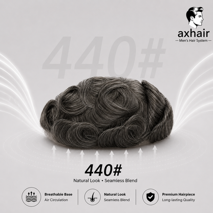 Full French Lace Men's Lace Toupee Full French Lace Base Suitable for Humid Climate