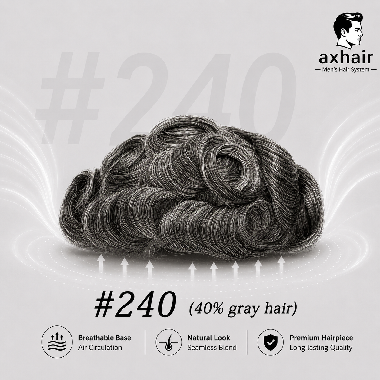 Full French Lace Men's Lace Toupee Full French Lace Base Suitable for Humid Climate