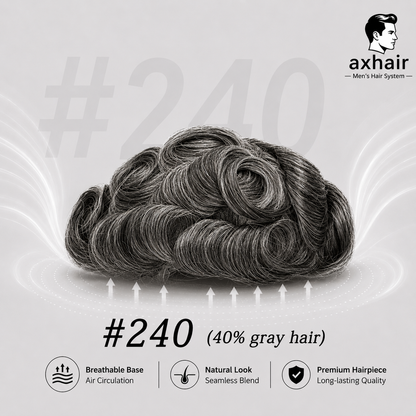 Full French Lace Men's Lace Toupee Full French Lace Base Suitable for Humid Climate