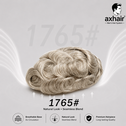 Full French Lace Men's Lace Toupee Full French Lace Base Suitable for Humid Climate