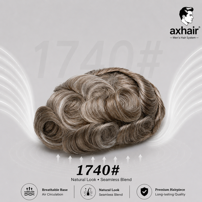 Full French Lace Men's Lace Toupee Full French Lace Base Suitable for Humid Climate