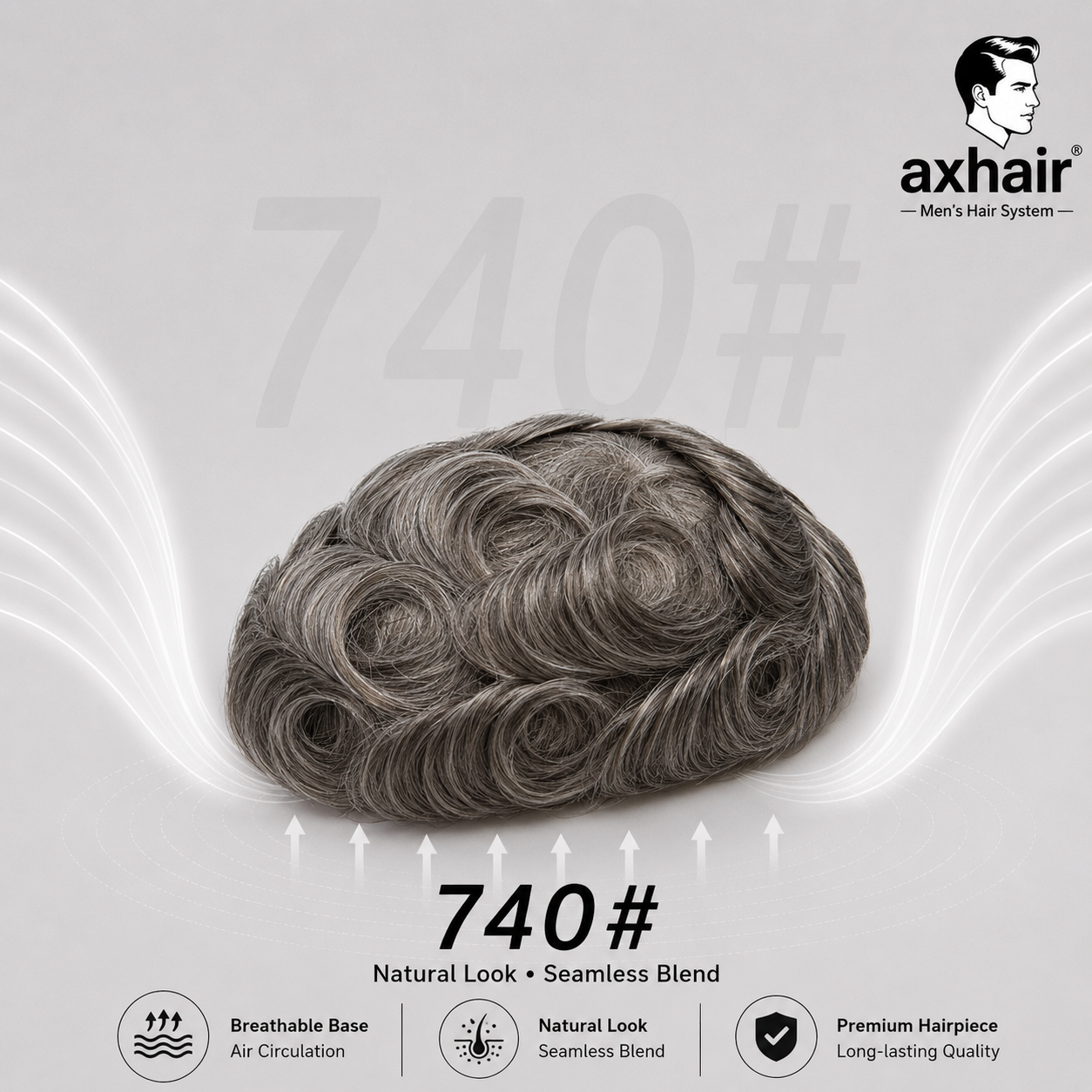 Full French Lace Men's Lace Toupee Full French Lace Base Suitable for Humid Climate