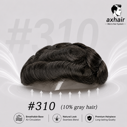 Full French Lace Men's Lace Toupee Full French Lace Base Suitable for Humid Climate