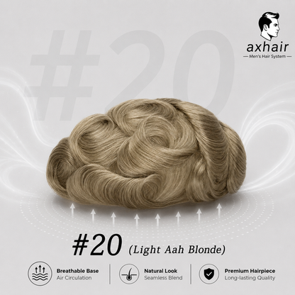 laceUltra Thin 0.02-0.03mm V Loop  Mens Hair System Ultra Thin Skin Full V-loop, Natural, Transparent, Soft