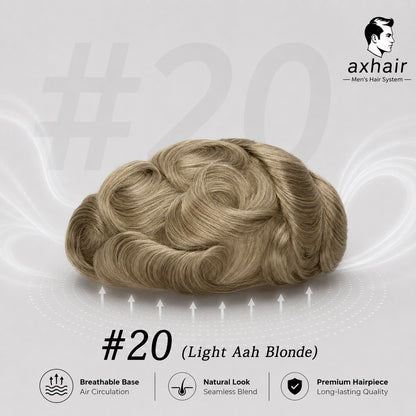 Ultra Thin0.02-0.03mm V Loop  Mens Hair System Ultra Thin Skin Full V-loop, Natural, Transparent, Soft