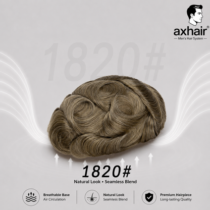 Full French Lace Men's Lace Toupee Full French Lace Base Suitable for Humid Climate