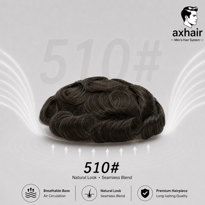 Full French Lace Men's Lace Toupee Full French Lace Base Suitable for Humid Climate