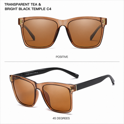 Men's TR90 Polarized Sunglasses – Lightweight Square Frame UV Protection Sunglasses for Driving, Fishing & Outdoor Sports