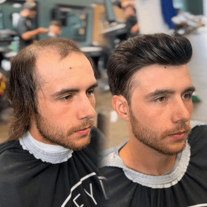 Ominilace Base Men's Hair System Lace Front with Skin in the Back  Durable Style