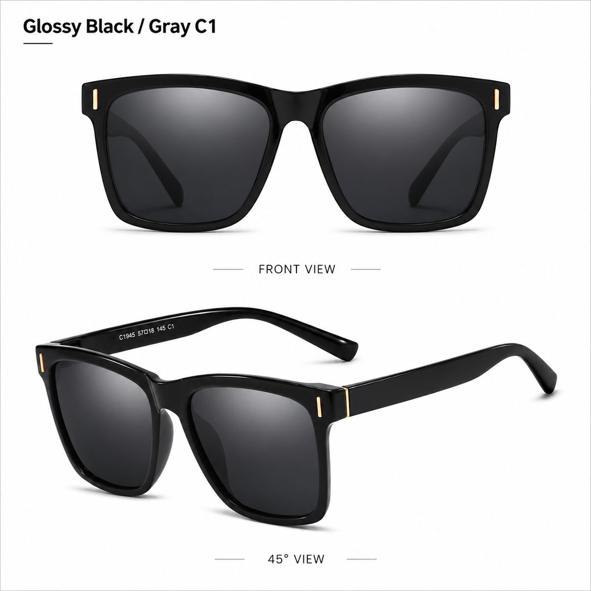 Men's TR90 Polarized Sunglasses – Lightweight Square Frame UV Protection Sunglasses for Driving, Fishing & Outdoor Sports