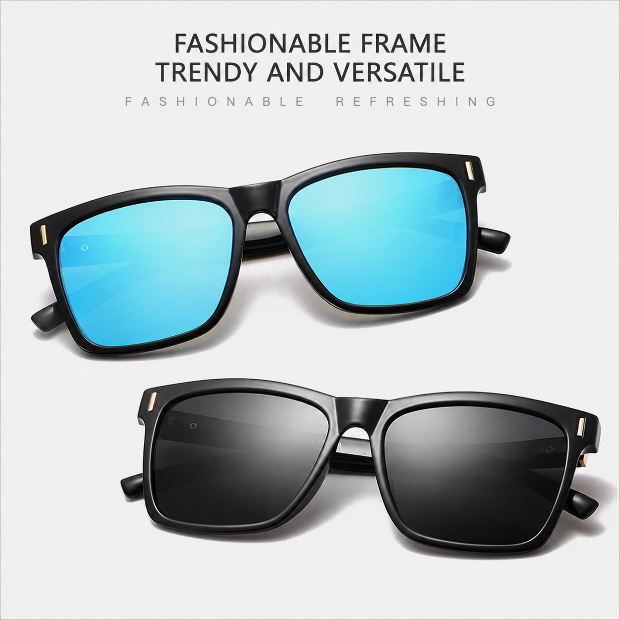 Men's TR90 Polarized Sunglasses – Lightweight Square Frame UV Protection Sunglasses for Driving, Fishing & Outdoor Sports