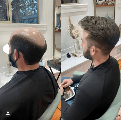 Ominilace Base Men's Hair System Lace Front with Skin in the Back  Durable Style